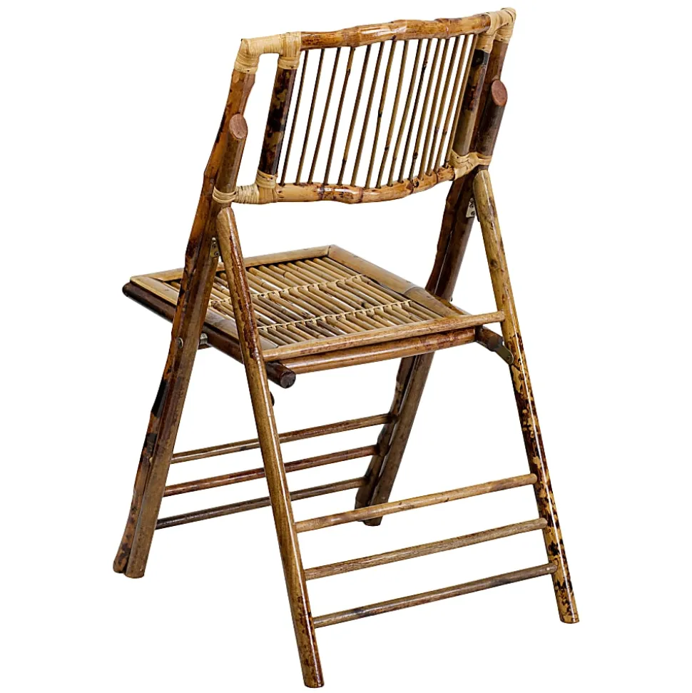 Flash Furniture American Champion Bamboo Folding Chair, Wood Grain