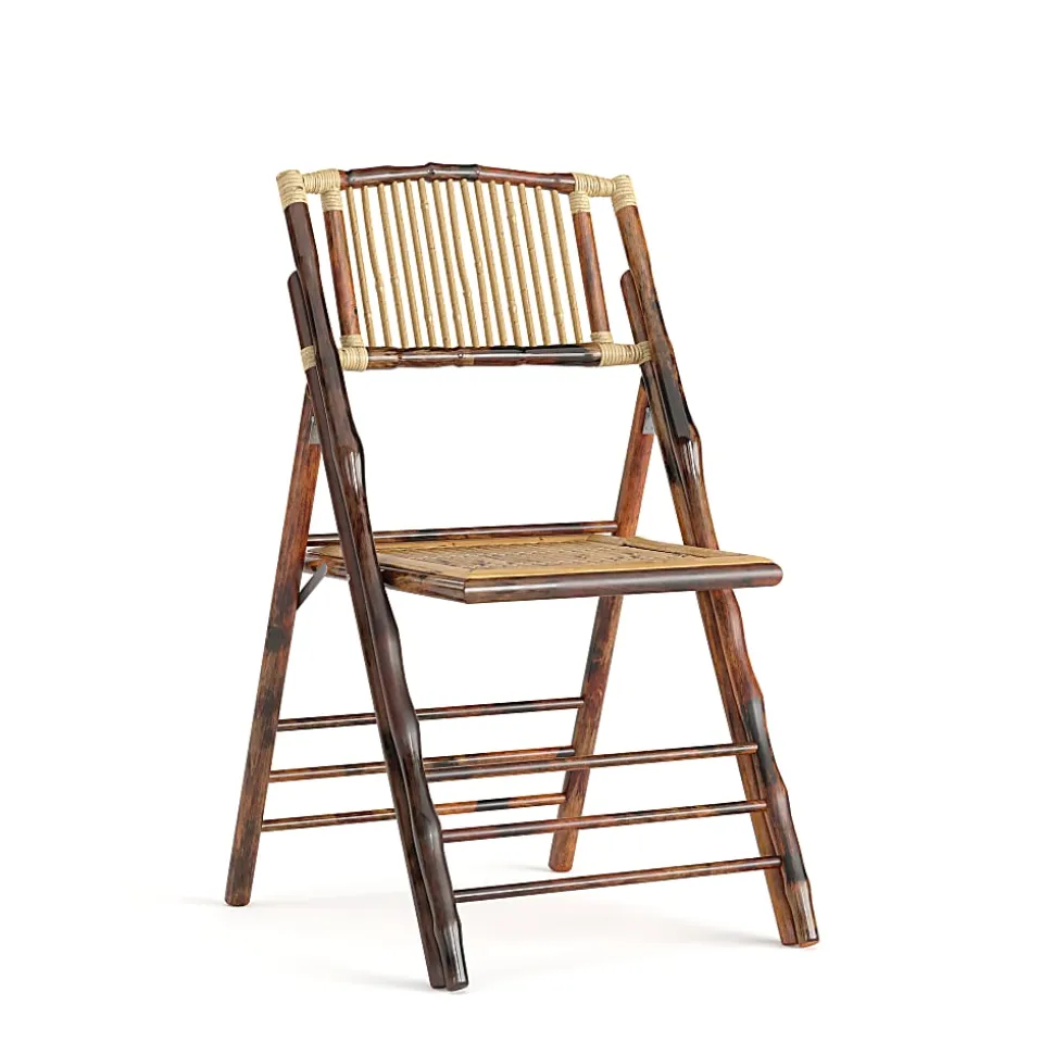 Flash Furniture American Champion Bamboo Folding Chair, Wood Grain