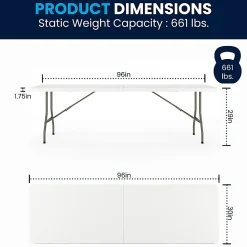 Flash Furniture Bi-Fold Plastic Banquet And Event Folding Table, 29
