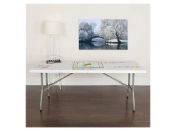 Flash Furniture Bi-Fold Plastic Banquet And Event Table, 29