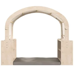 Flash Furniture Bright Beginnings Commercial-Grade Quiet Corner Reading Nook With 2 Storage Shelf Units And Canopy, Beech