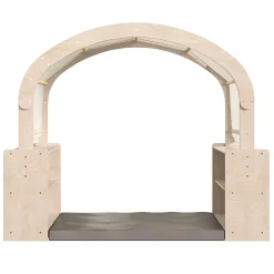 Flash Furniture Bright Beginnings Commercial-Grade Quiet Corner Reading Nook With 2 Storage Shelf Units And Canopy, Beech