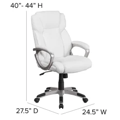 Flash Furniture Carolyn LeatherSoft™ Faux Leather Mid-Back Executive Office Chair, White