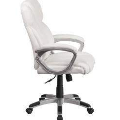 Flash Furniture Carolyn LeatherSoft™ Faux Leather Mid-Back Executive Office Chair, White