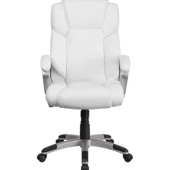 Flash Furniture Carolyn LeatherSoft™ Faux Leather Mid-Back Executive Office Chair, White