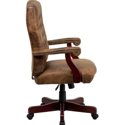 Flash Furniture Classic Microfiber High-Back Chair, Bomber Brown