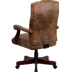 Flash Furniture Classic Microfiber High-Back Chair, Bomber Brown