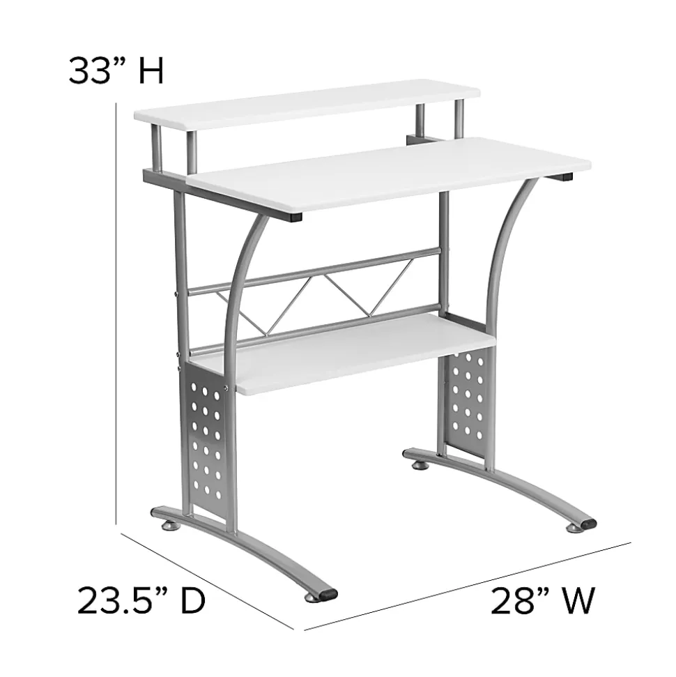 Flash Furniture Clifton 28"W Contemporary Computer Desk, White