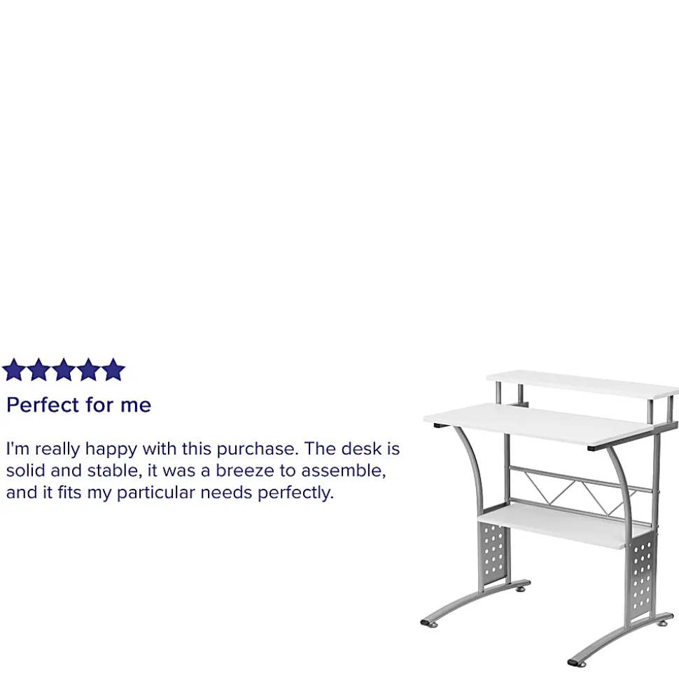 Flash Furniture Clifton 28"W Contemporary Computer Desk, White