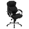 Flash Furniture Contemporary LeatherSoft™ Faux Leather High-Back Swivel Chair, Black/Silver