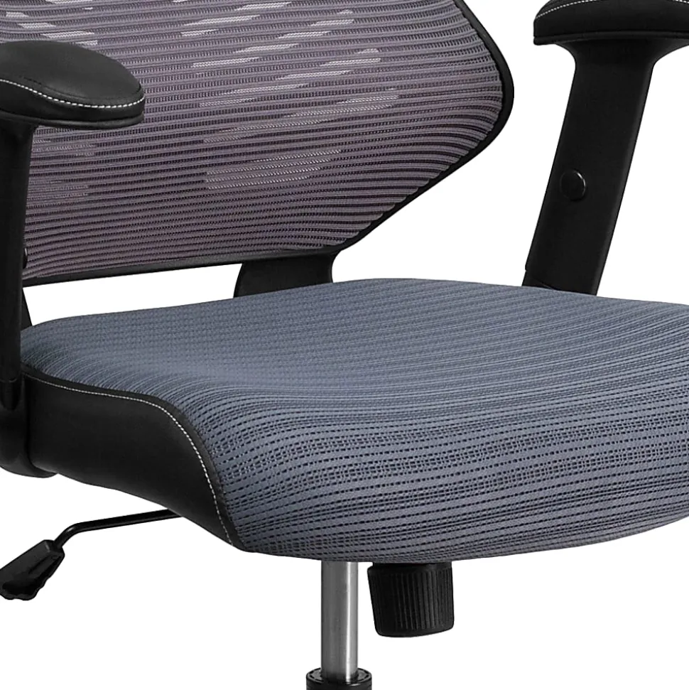 Flash Furniture Designer Ergonomic Mesh High-Back Swivel Chair, Gray/Black