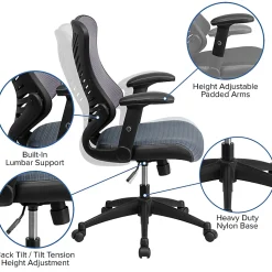 Flash Furniture Designer Ergonomic Mesh High-Back Swivel Chair, Gray/Black