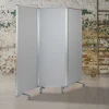 Flash Furniture Double-Sided Mobile Magnetic Whiteboard/Cloth Partition With Lockable Casters, White/Gray