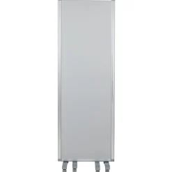 Flash Furniture Double-Sided Mobile Magnetic Whiteboard/Cloth Partition With Lockable Casters, White/Gray