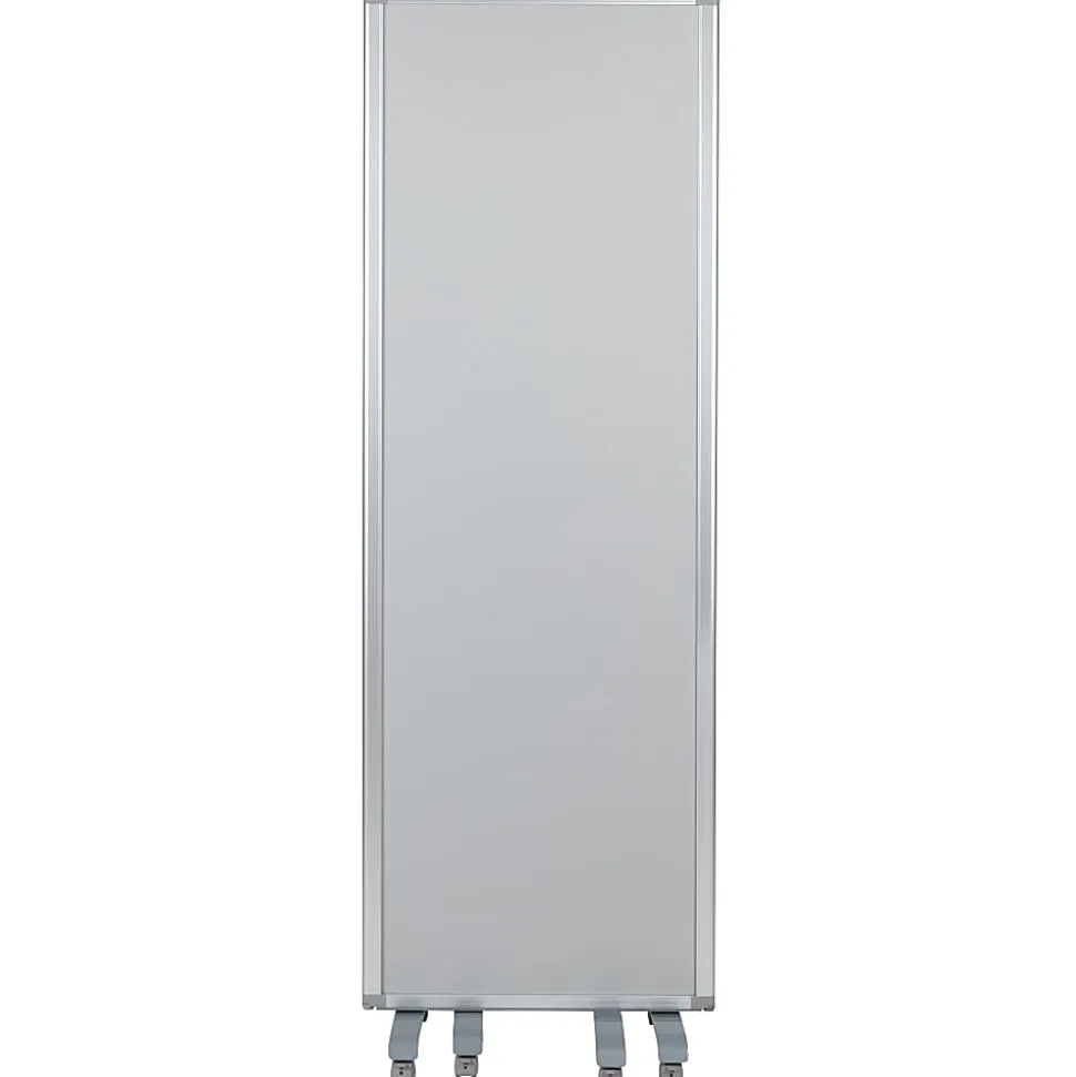 Flash Furniture Double-Sided Mobile Magnetic Whiteboard/Cloth Partition With Lockable Casters, White/Gray
