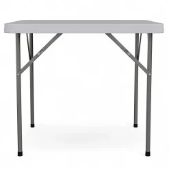 Flash Furniture Elon 34.25" Square Granite White Plastic Folding Table, Granite White