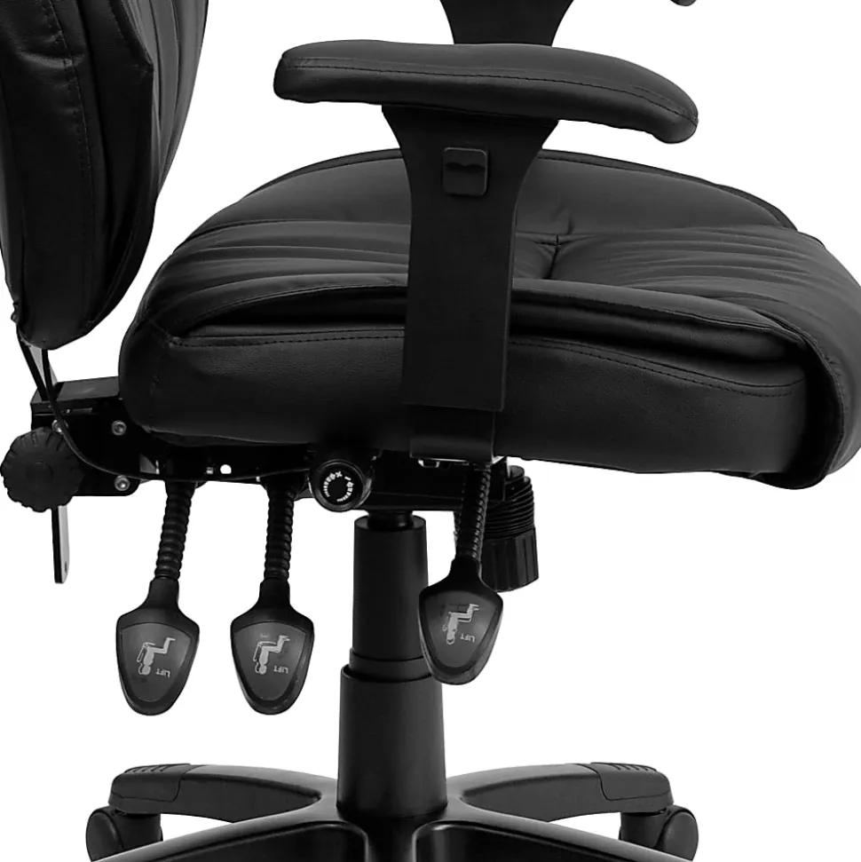 Flash Furniture Ergonomic LeatherSoft™ Faux Leather High-Back Swivel Chair, Black
