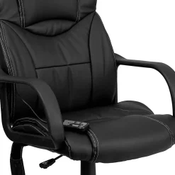 Flash Furniture Ergonomic LeatherSoft™ Faux Leather High-Back Massaging Chair, Black