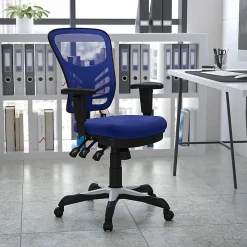 Flash Furniture Ergonomic Mesh Mid-Back Swivel Task Chair, Blue/Black