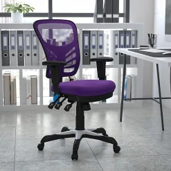 Flash Furniture Ergonomic Mesh Mid-Back Swivel Task Chair, Purple/Black