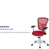 Flash Furniture Ergonomic Mesh Mid-Back Executive Office Chair, Red/White