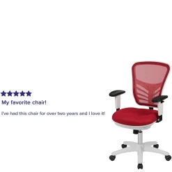Flash Furniture Ergonomic Mesh Mid-Back Executive Office Chair, Red/White