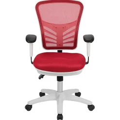 Flash Furniture Ergonomic Mesh Mid-Back Executive Office Chair, Red/White