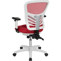 Flash Furniture Ergonomic Mesh Mid-Back Executive Office Chair, Red/White