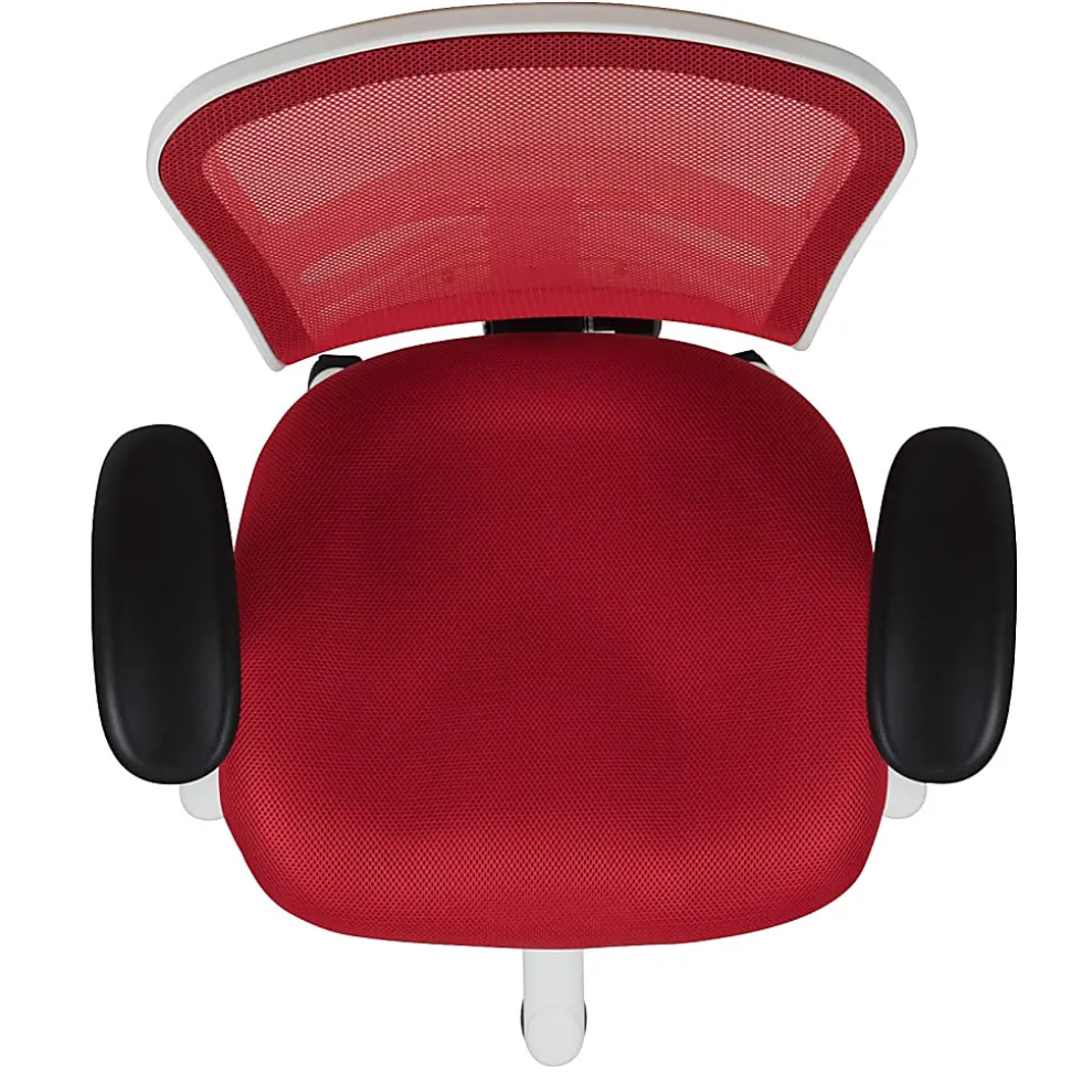 Flash Furniture Ergonomic Mesh Mid-Back Executive Office Chair, Red/White