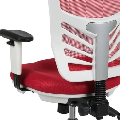 Flash Furniture Ergonomic Mesh Mid-Back Executive Office Chair, Red/White