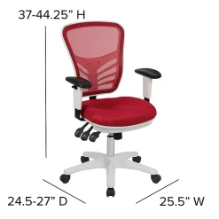 Flash Furniture Ergonomic Mesh Mid-Back Executive Office Chair, Red/White