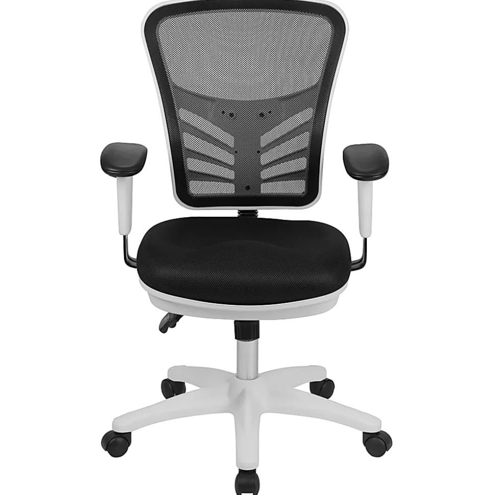 Flash Furniture Ergonomic Mesh Mid-Back Executive Office Chair, Black/White