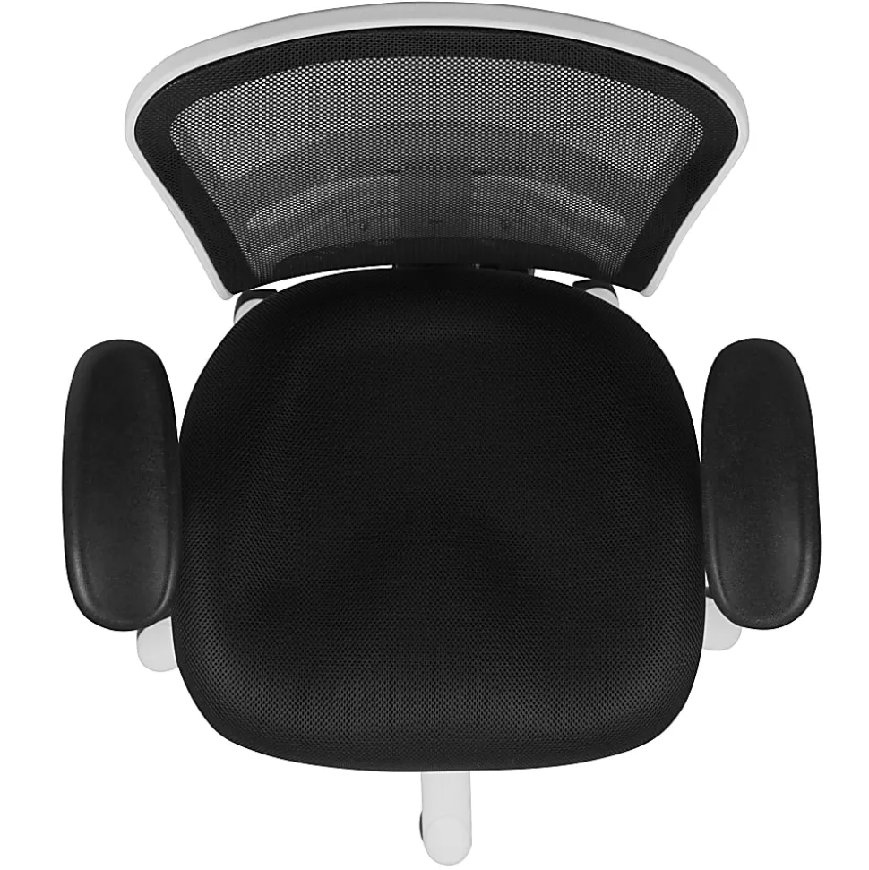 Flash Furniture Ergonomic Mesh Mid-Back Executive Office Chair, Black/White