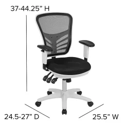 Flash Furniture Ergonomic Mesh Mid-Back Executive Office Chair, Black/White