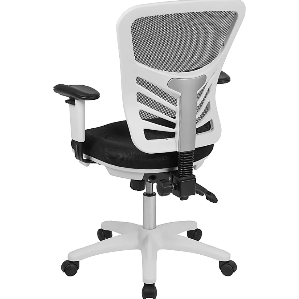 Flash Furniture Ergonomic Mesh Mid-Back Executive Office Chair, Black/White