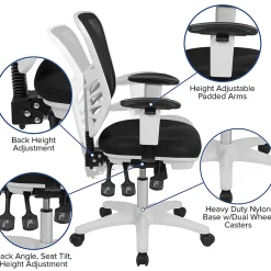 Flash Furniture Ergonomic Mesh Mid-Back Executive Office Chair, Black/White