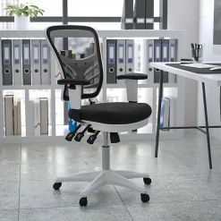 Flash Furniture Ergonomic Mesh Mid-Back Executive Office Chair, Black/White