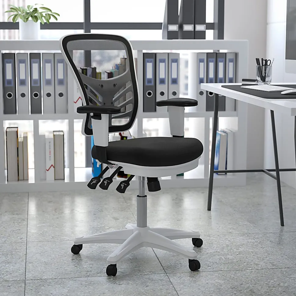 Flash Furniture Ergonomic Mesh Mid-Back Executive Office Chair, Black/White