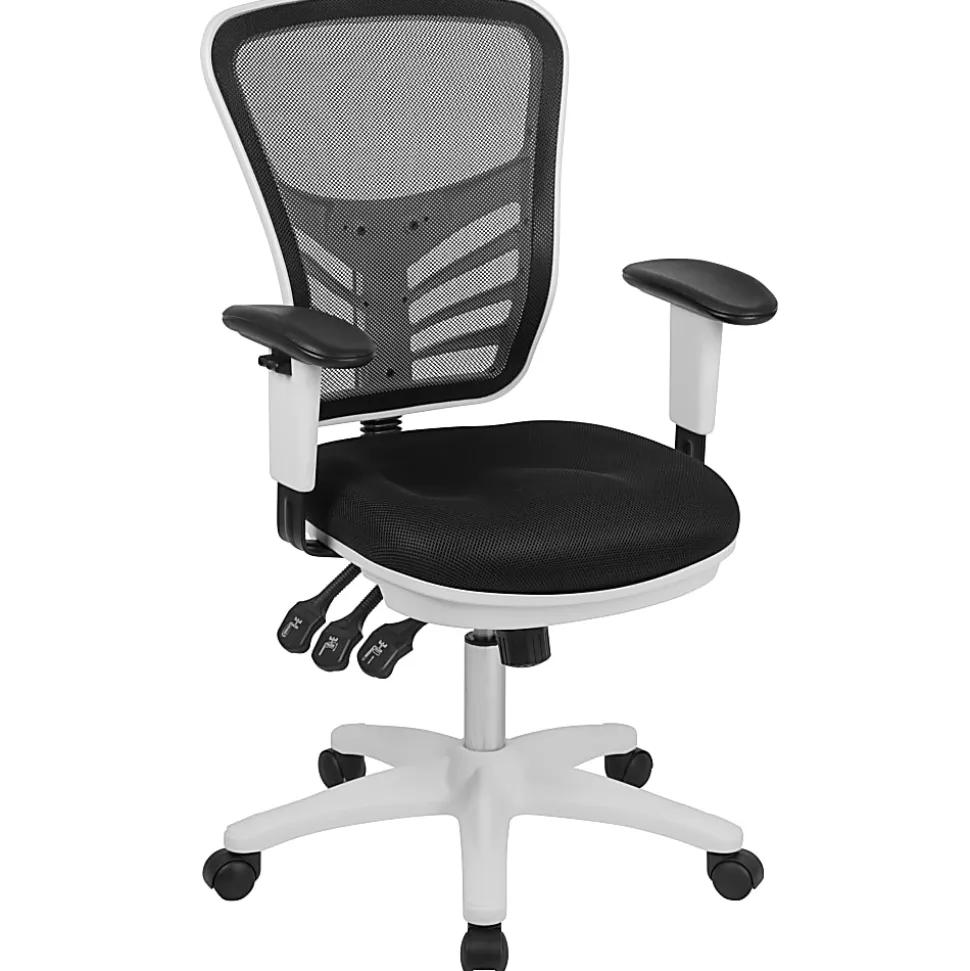 Flash Furniture Ergonomic Mesh Mid-Back Executive Office Chair, Black/White
