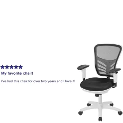 Flash Furniture Ergonomic Mesh Mid-Back Executive Office Chair, Black/White