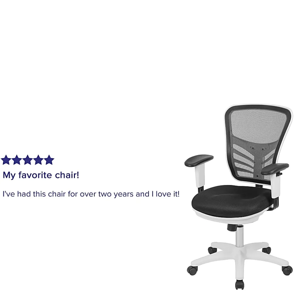 Flash Furniture Ergonomic Mesh Mid-Back Executive Office Chair, Black/White