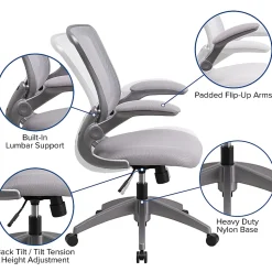 Flash Furniture Ergonomic Mesh Mid-Back Task Chair, Gray