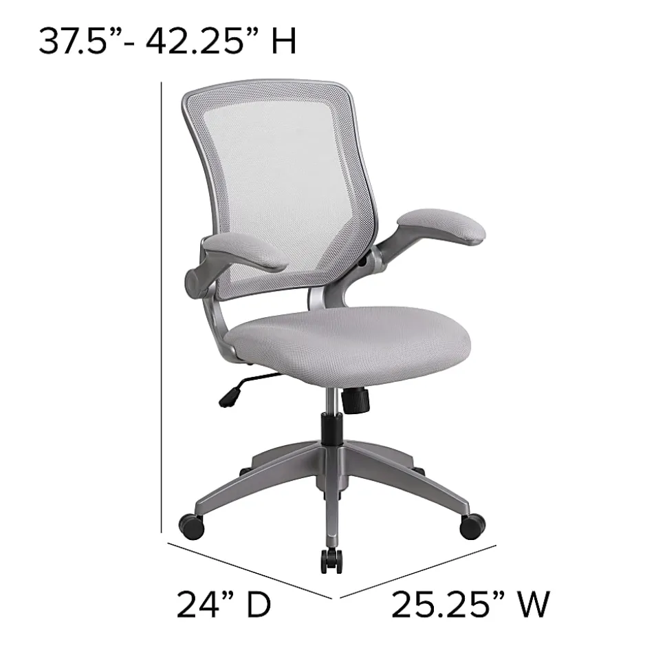 Flash Furniture Ergonomic Mesh Mid-Back Task Chair, Gray