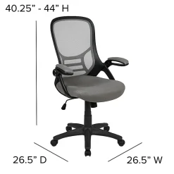 Flash Furniture Ergonomic Mesh High-Back Office Chair, Light Gray