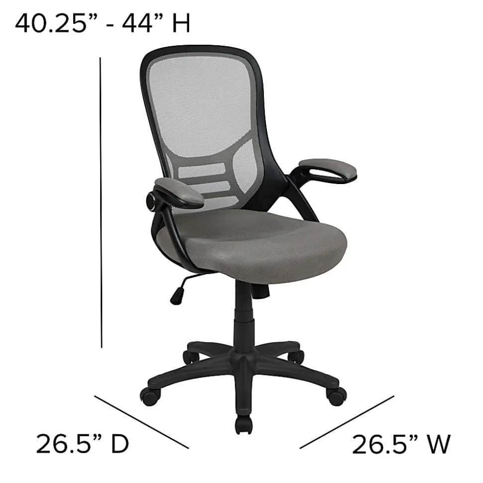 Flash Furniture Ergonomic Mesh High-Back Office Chair, Light Gray