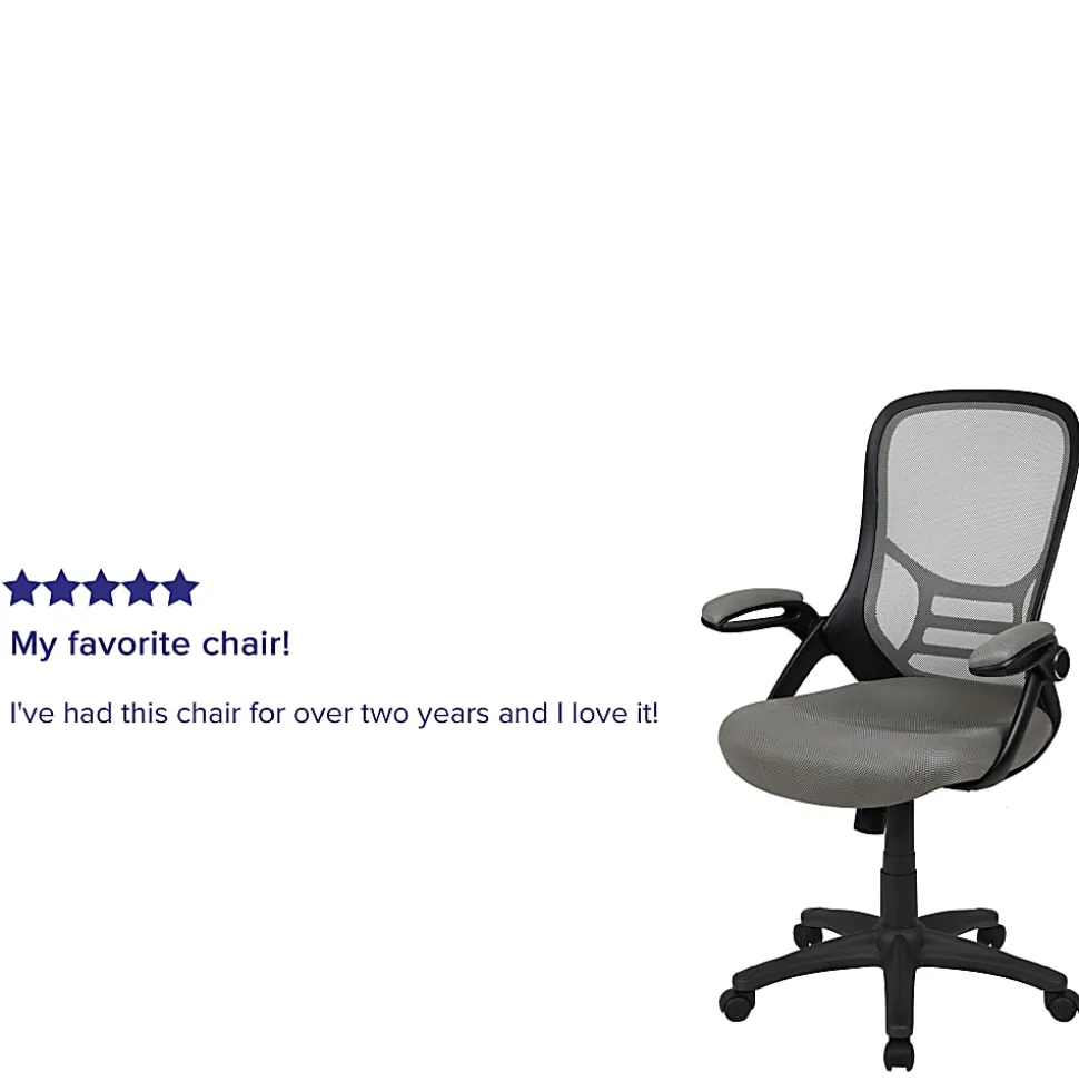 Flash Furniture Ergonomic Mesh High-Back Office Chair, Light Gray