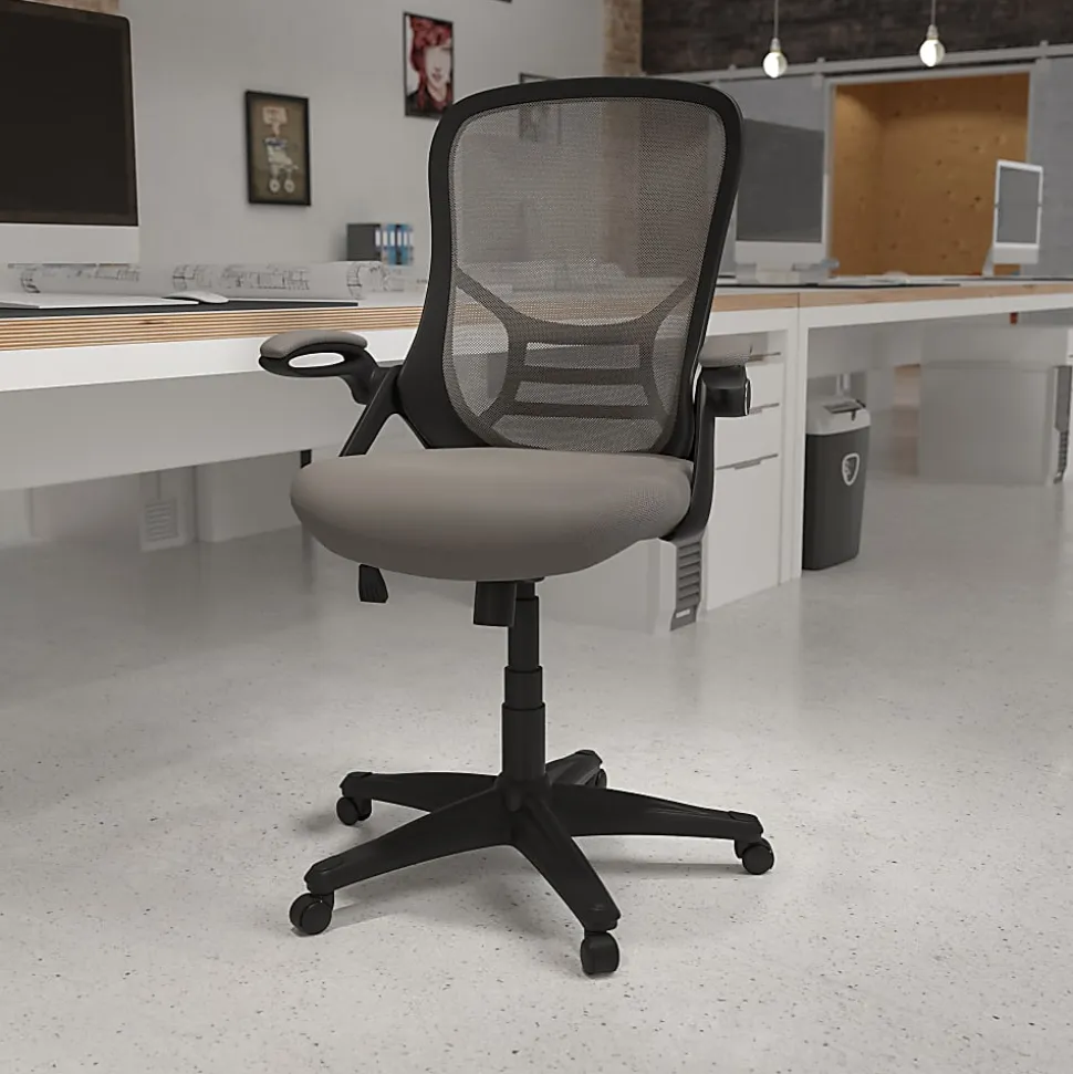 Flash Furniture Ergonomic Mesh High-Back Office Chair, Light Gray