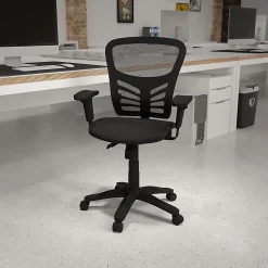 Flash Furniture Ergonomic Mesh Mid-Back Multi-Function Office Chair, Black