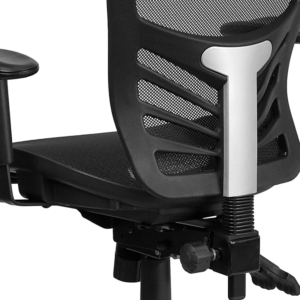 Flash Furniture Ergonomic Mesh Mid-Back Multi-Function Office Chair, Black