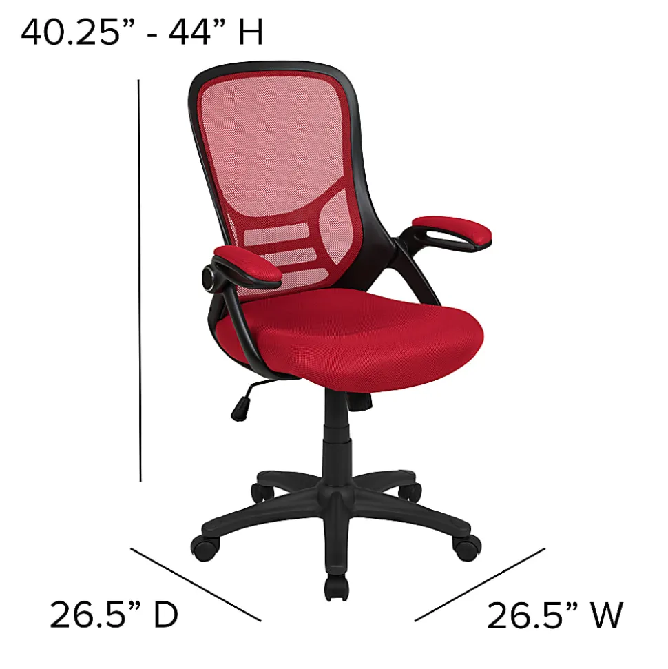 Flash Furniture Ergonomic Mesh High-Back Office Chair, Red